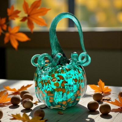 Dark Green and Orange Speckles Pumpkin